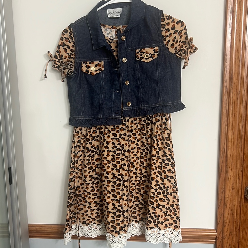 Leopard-Print Dress with Jean Jacket (Youth 14)